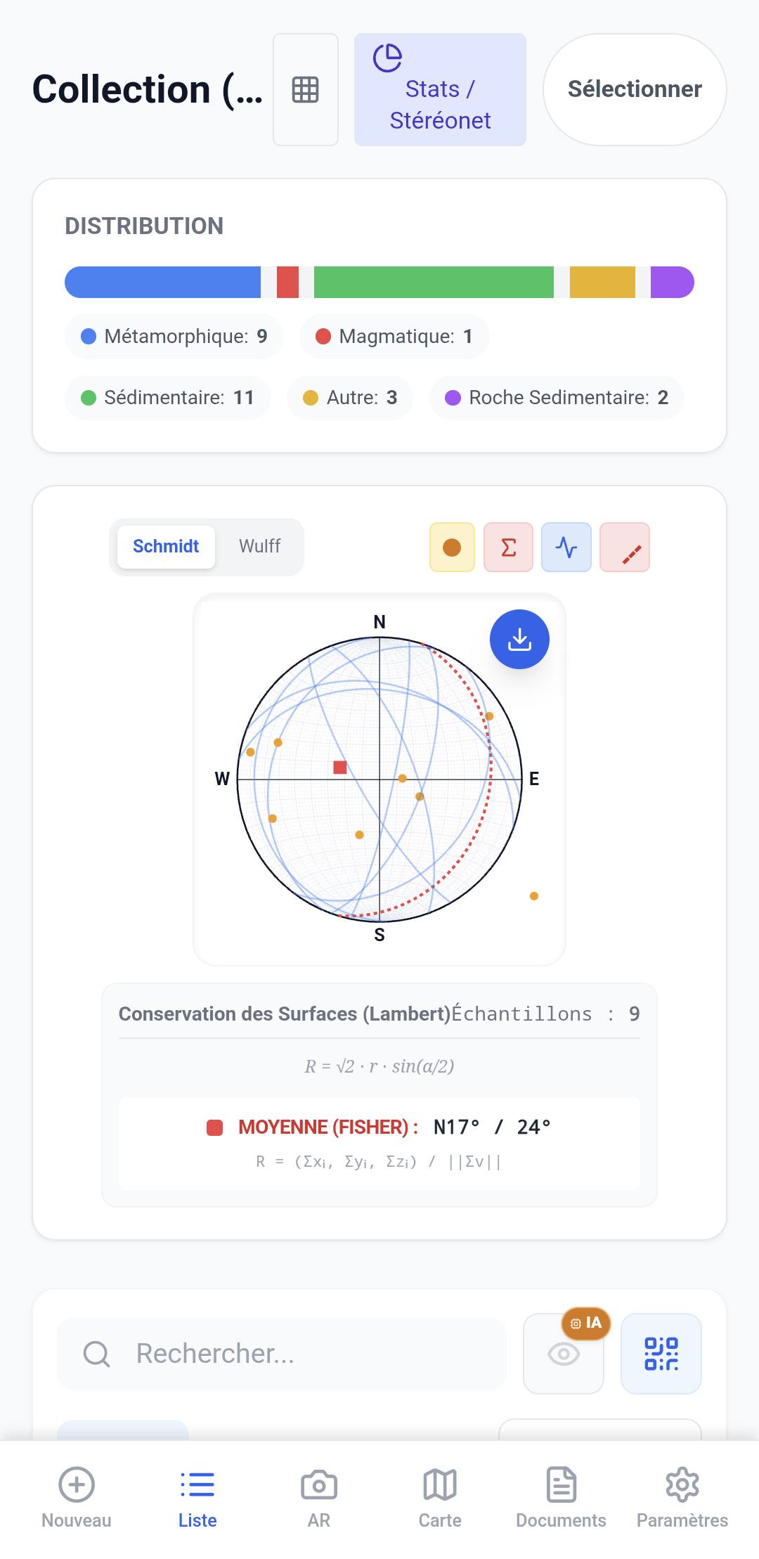Lithotheque structural tools interface