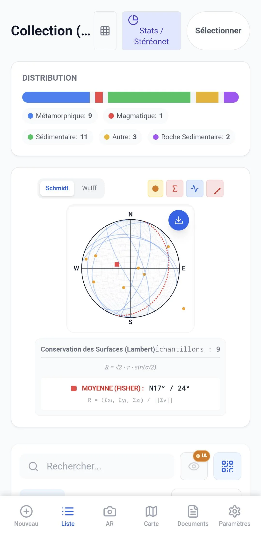 Lithotheque structural tools interface