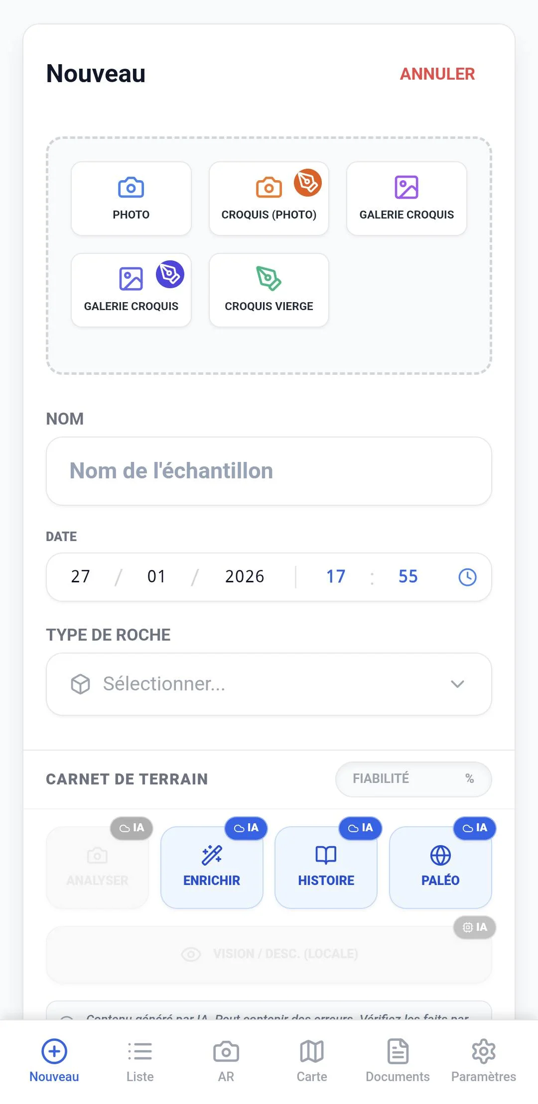 Lithotheque AI and capture workflow